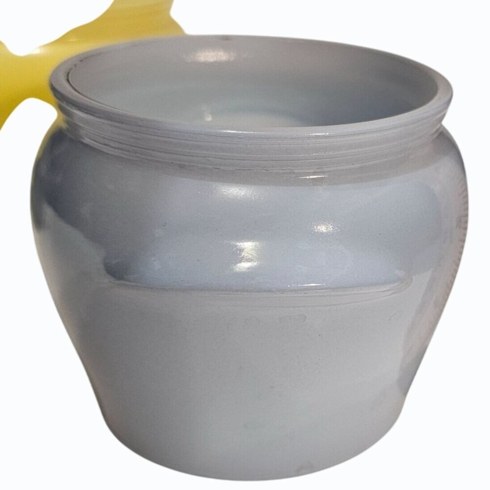 Vintage Glasbake Honey Whip Jars Pots -  Blue Yellow  Gray Lot of 3 NO LIDS - Picture 4 of 12